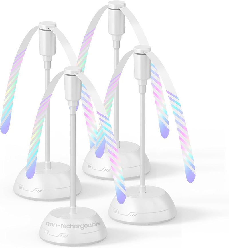 Edvision 4Pack Food Fan for Table, AA Battery Powered, Portable Fan with Flexible Gooseneck and Soft Blades, Soundless Table Fan for BBQ, Picnic, Party, Patio (Non-rechargeable,White) - Image 1